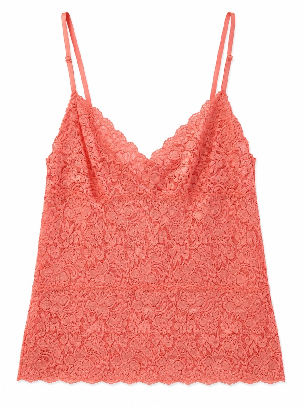 Vintage Y2K Lace Cami Top pink coral size L